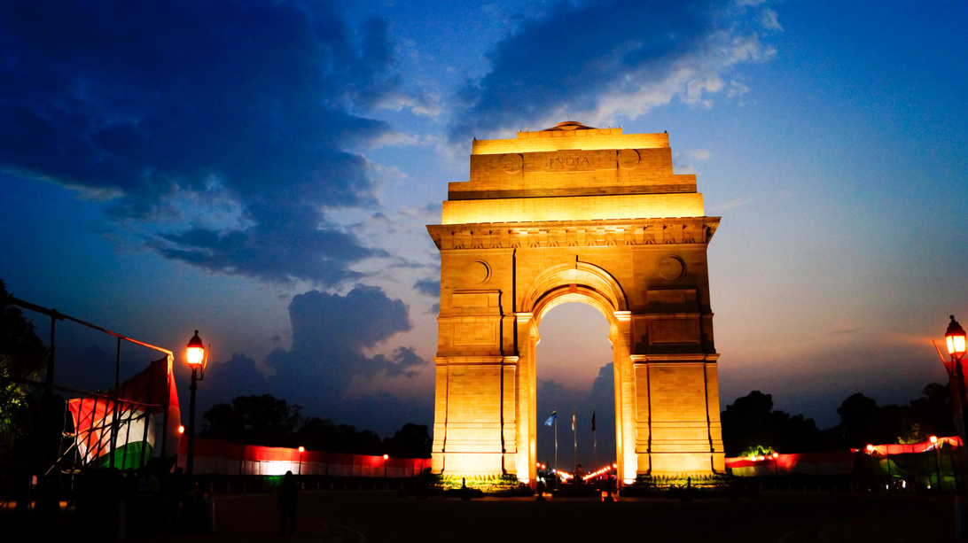 Night at India Gate, Delhi, India